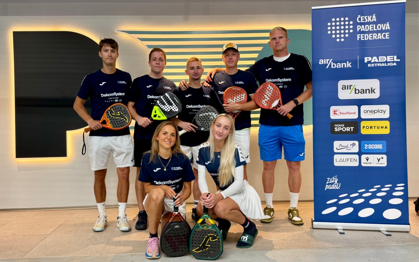 Tým SK Padel Malšovice na baráži Air Bank Padel Extraligy v Brně 19. září 2026.